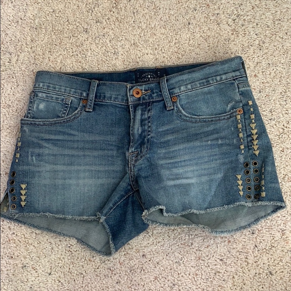 Lucky Brand Jean Shorts with Detailed Sides
